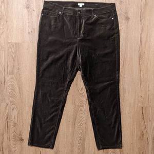 J.Jill velvet dark green pants